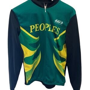 Louis Garneau jacket coat peoples cycling biking green and yellow racing small